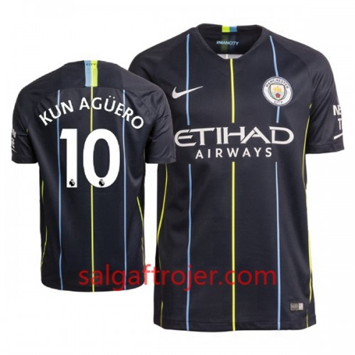 Manchester City Fodboldtrøjer Aguero 10 Udebanesæt 2018/19 Kort ærmer Manchester City Fodboldtrøjer Aguero 10 Udebanesæt 2018/19 Kort ærmer